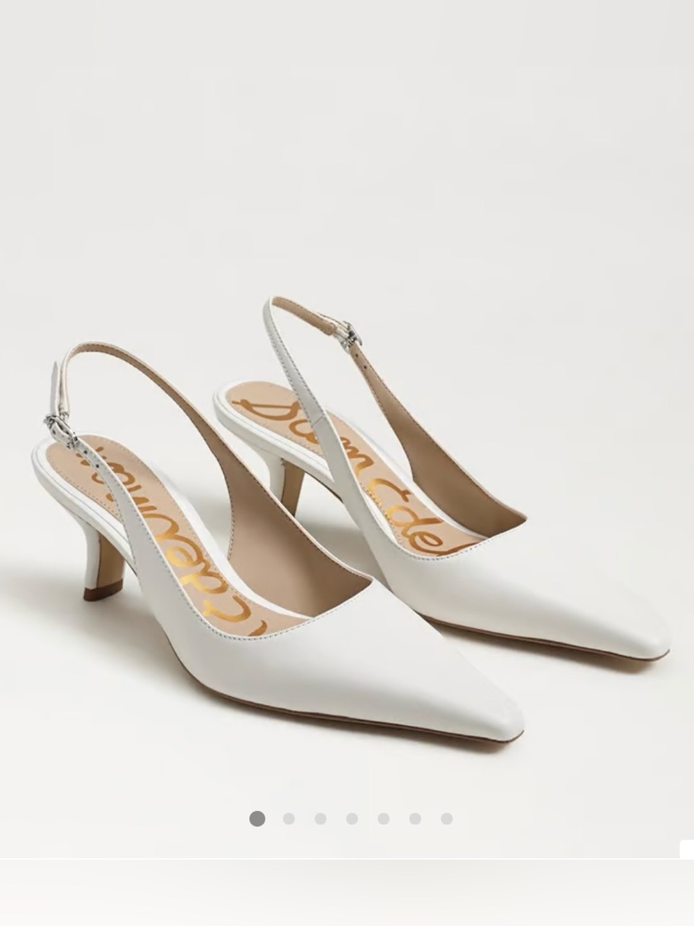 NWT Sam Edelman Bianka Slingback Pump, Bright White Leather, Size 8